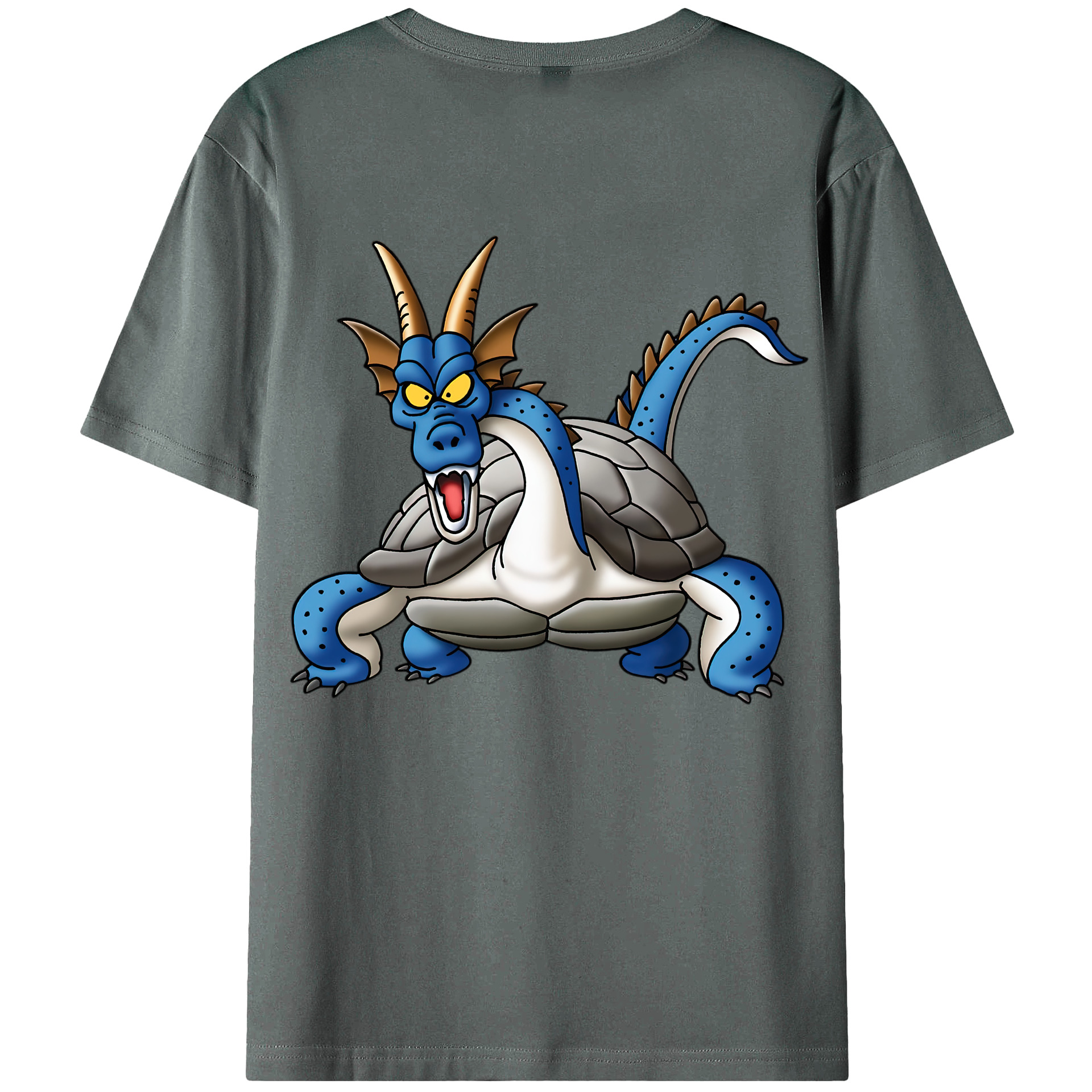 （画像用） ドラゴンクエスト Doragon Kuesuto Dragon Quest 綿100％ メンズ半袖Tシャツ（バックプリント） 通気性